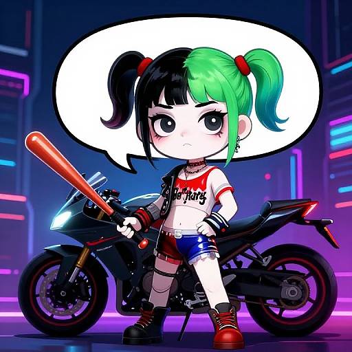 Cyberpunk Emo Harley Quinn Scene