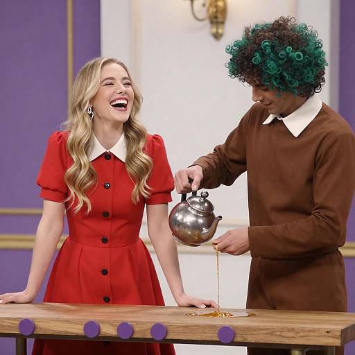 Charming Scene of Laughter and Elegance