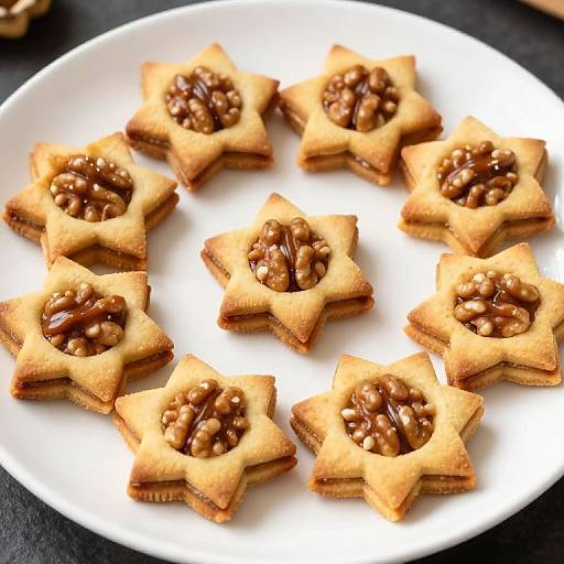 Golden Star-Shaped Walnut Dulce Cookies