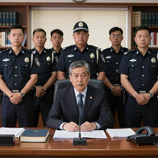 Formal Press Conference with Police Presence