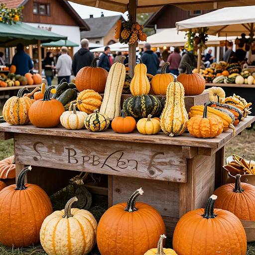 Harvest Market Stall with Pumpkins