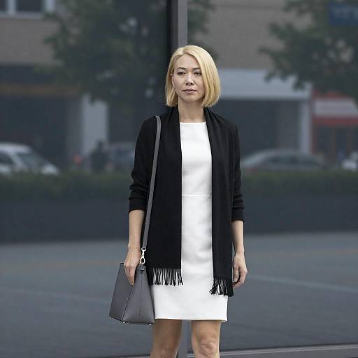 Urban Elegance: Woman by Glass Window