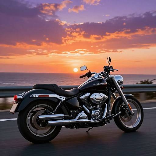 Sunset Motorcycle Coastal Ride