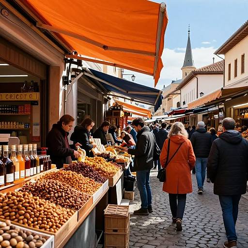Vibrant Bustling Marketplace Scene