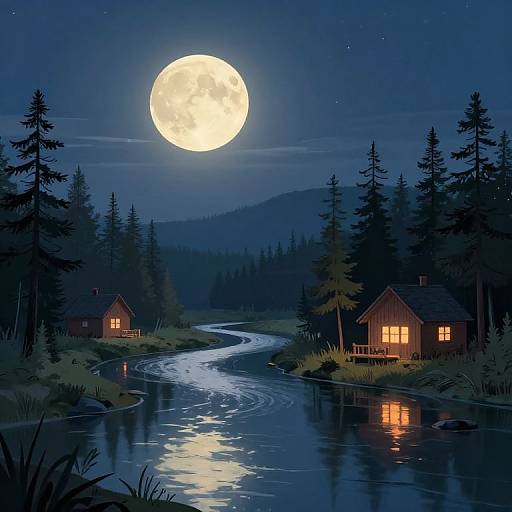 Tranquil Midsummer Night on Wolf River