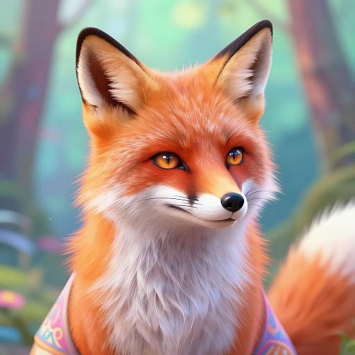 Ethereal Anthropomorphic Fox Art