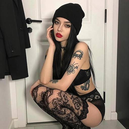 Sultry Woman in Monochrome Setting