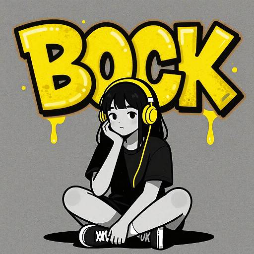Urban Girl with Yellow Headphones
