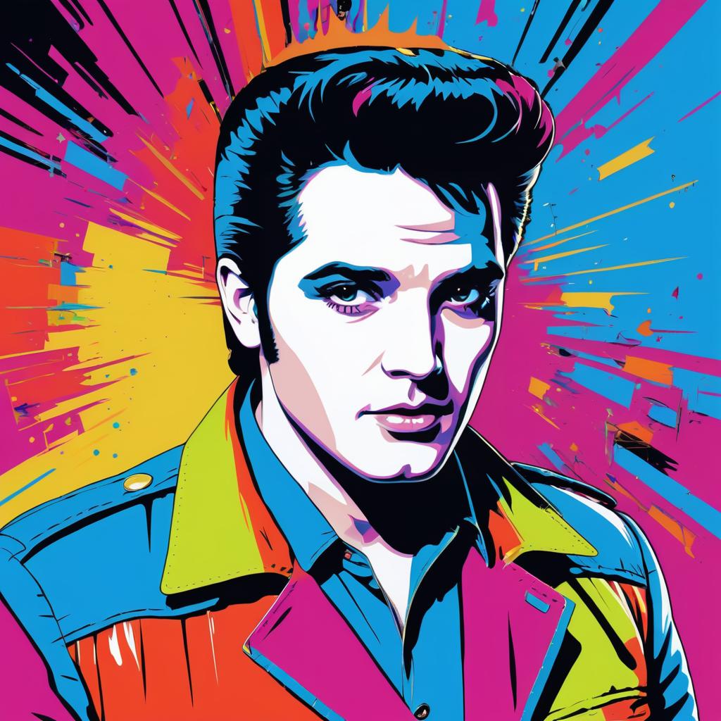 Vibrant Elvis Presley Pop Art Portrait