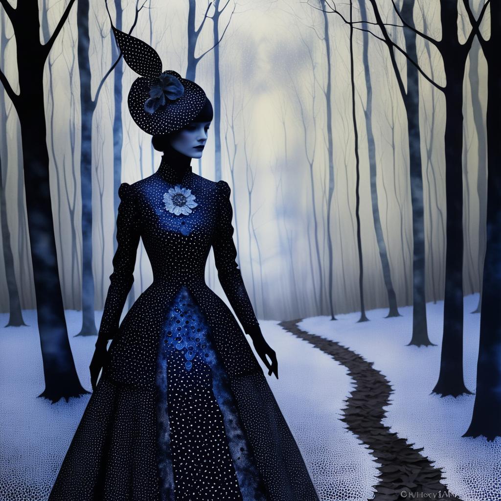 Haute Couture in Misty Woods Artistry