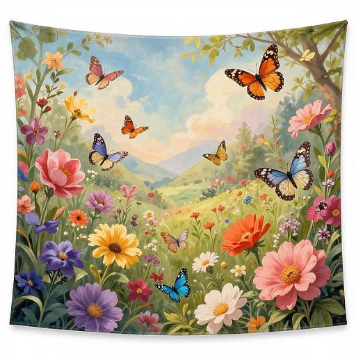 Enchanted Blooms and Whimsical Butterflies