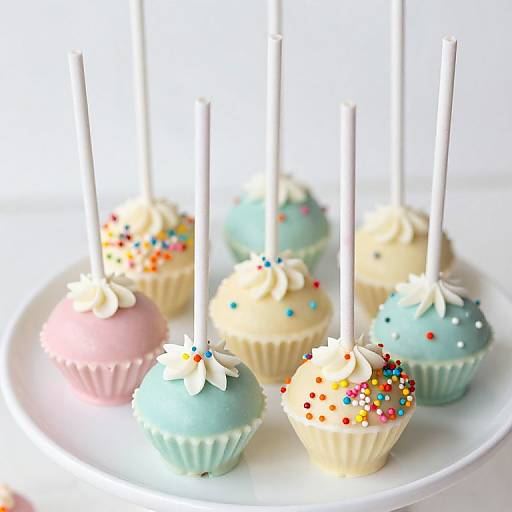 Pastel Cake Pops with Whimsical Sprinkles