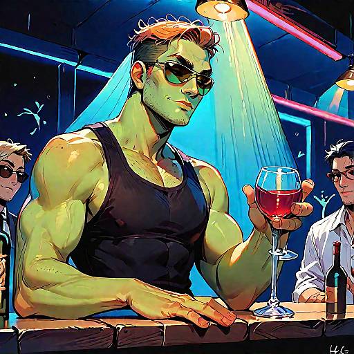 Muscular Boys Enjoying Nightclub Vibes