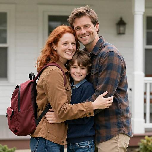 Heartwarming Family Hug in Nature