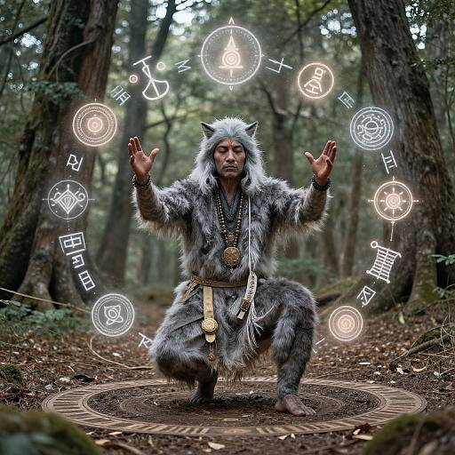 Gray Tabaxi Shaman Mystical Ritual