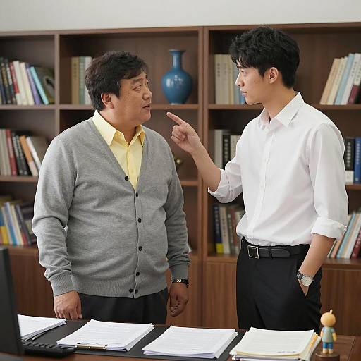 Two men arguing in office