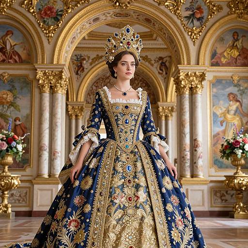 Baroque Noblewoman in Lavish Gown