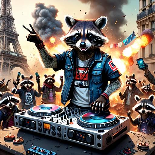 Raccoon DJ at Paris Explosion