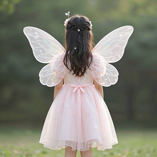 Adult Pink Fairy Costume with Wings