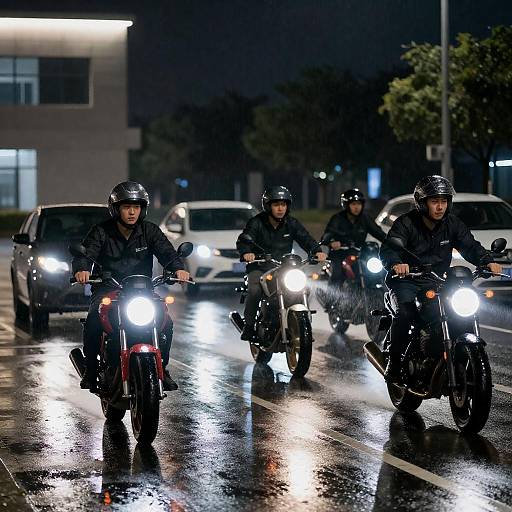 Dynamic Nighttime Ride in the Rain