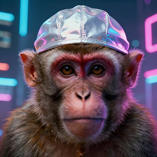 Cyberpunk Monkey in Neon City
