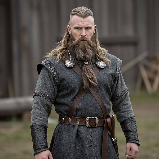 Viking King Costume with Beard
