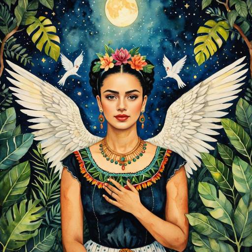 Surreal Watercolor Goddess Among Vines Surreal Watercolor Goddess Among Vines