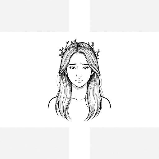 Minimalist Portrait with Vine Crown