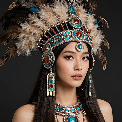 Aztec Princess Headdress Close-Up