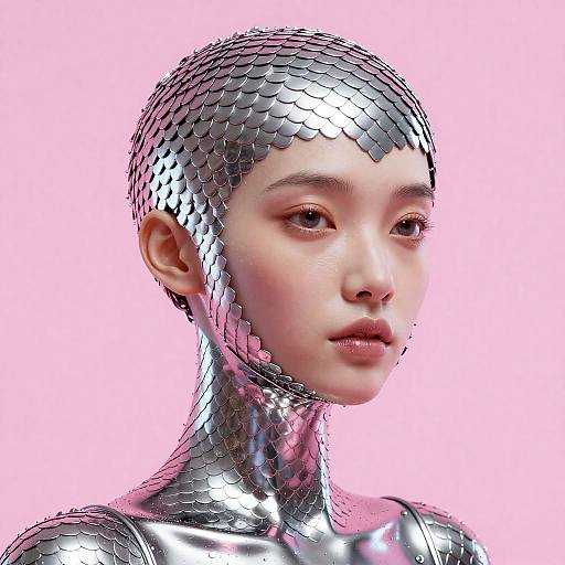 Futuristic Cyberpunk Metallic Humanoid
