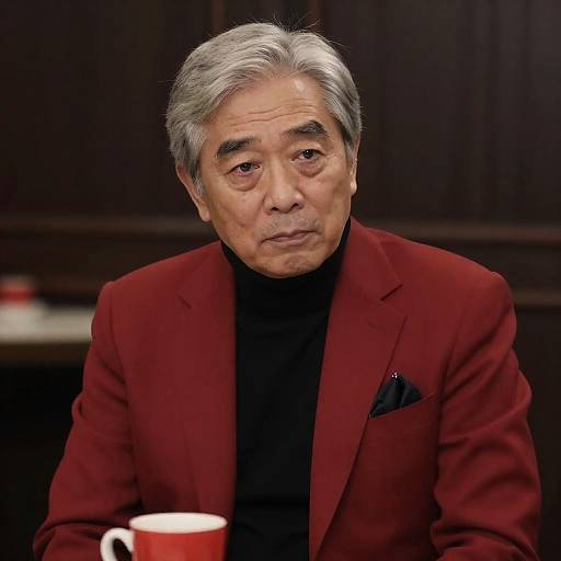 Stylish Older Man in Red Blazer