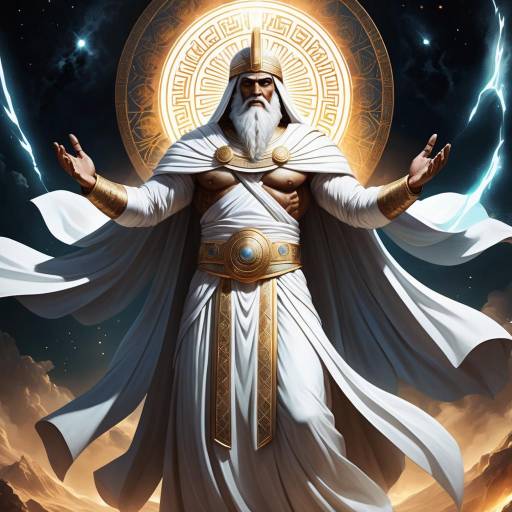 Mythical Zeus God with Lightning