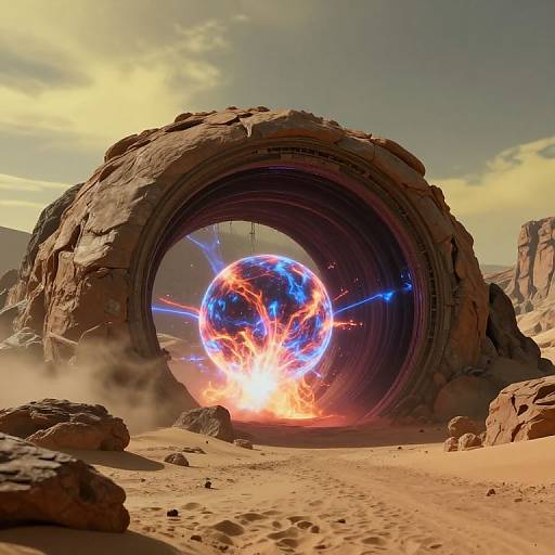 Alien Desert Wormhole Portal Scene