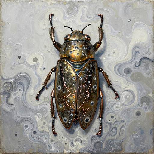 Enigmatic Bronze Cicada Art