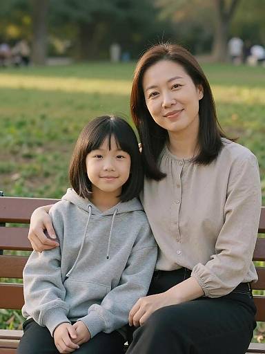 Mother and Daughter Golden Hour Portrait