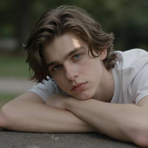 Contemplative Young Man Among Nature