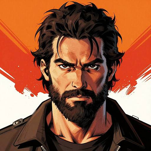 Rugged Bearded Man Digital Art