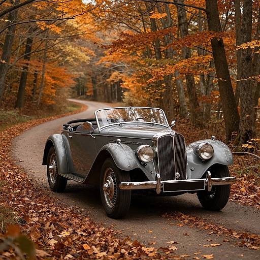 Rustic German Roadster in Autumn Forest