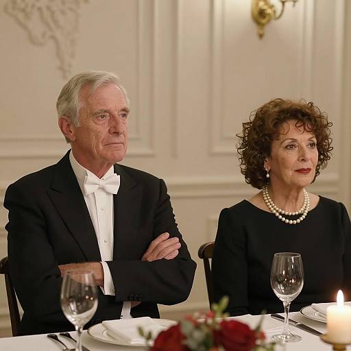Elegant Dinner Scene with Senior Couple