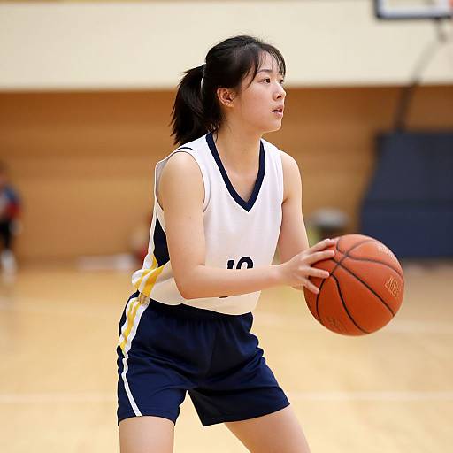 Woman in Basketball Uniform