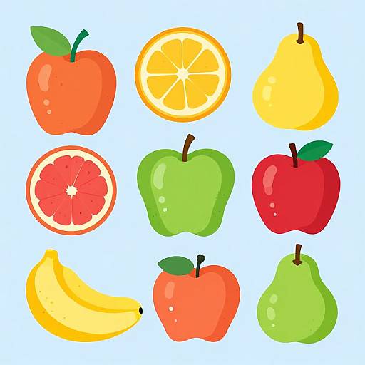 Vibrant Artistic Fresh Fruits Vector