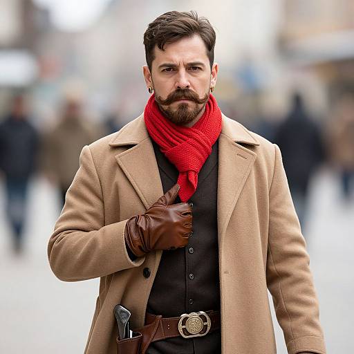 Realistic Cowboy with Brown Mustache