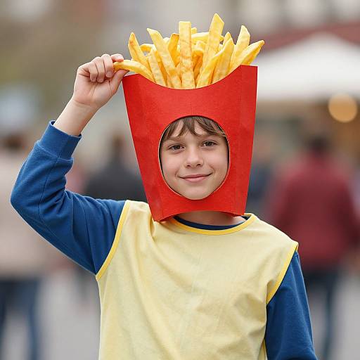 Realistic Male in French Fries Costume