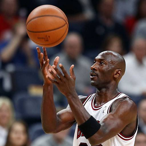 Michael Jordan Spinning Basketball Close-Up