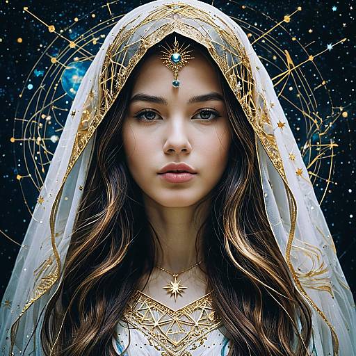 Ethereal Goddess with Celestial Veil
