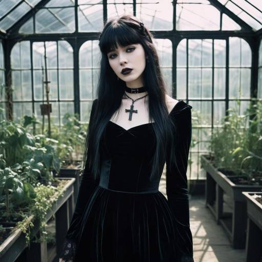 Gothic Elegance in Enchanted Greenhouse