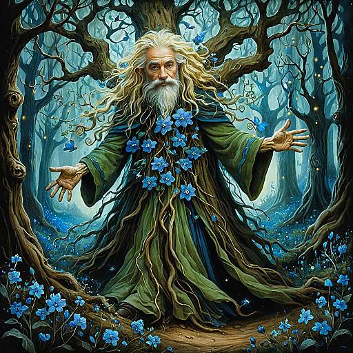 Whimsical Enchanted Tree Wizard