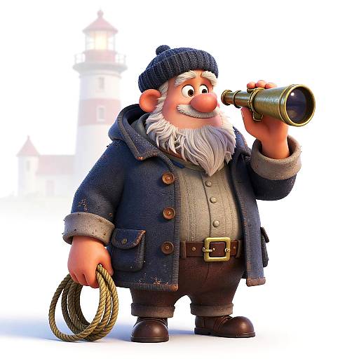 Pixar Style Lighthouse Keeper Character