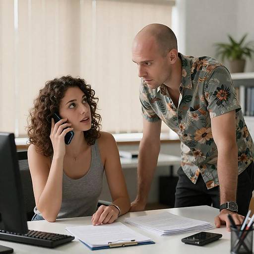 Office Interaction: Focused Expressions Captured