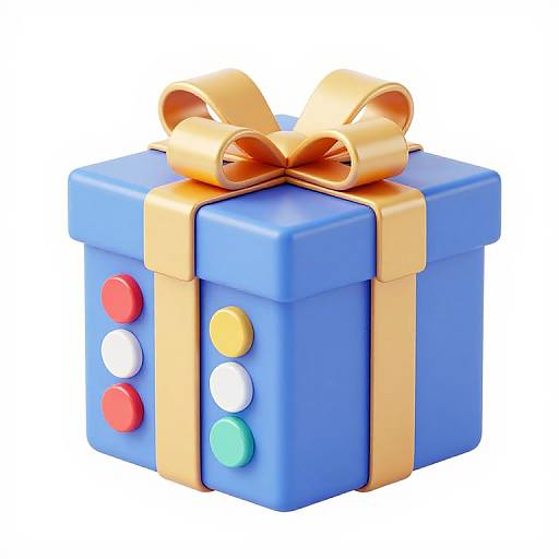 Pixelated Gift Box with Buttons